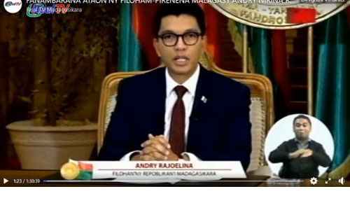 Andry RAJOELINA s&rsquo;est adress&eacute; &agrave; la Nation le 03 Mai 2020