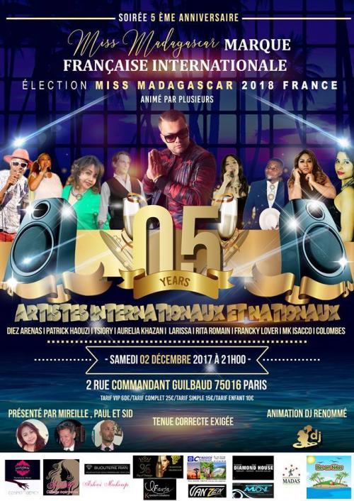 Election Miss Madagascar en France 2018